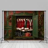 Aperturee - Aperturee Warm Wreath Santas Closet Christmas Vibe Backdrop